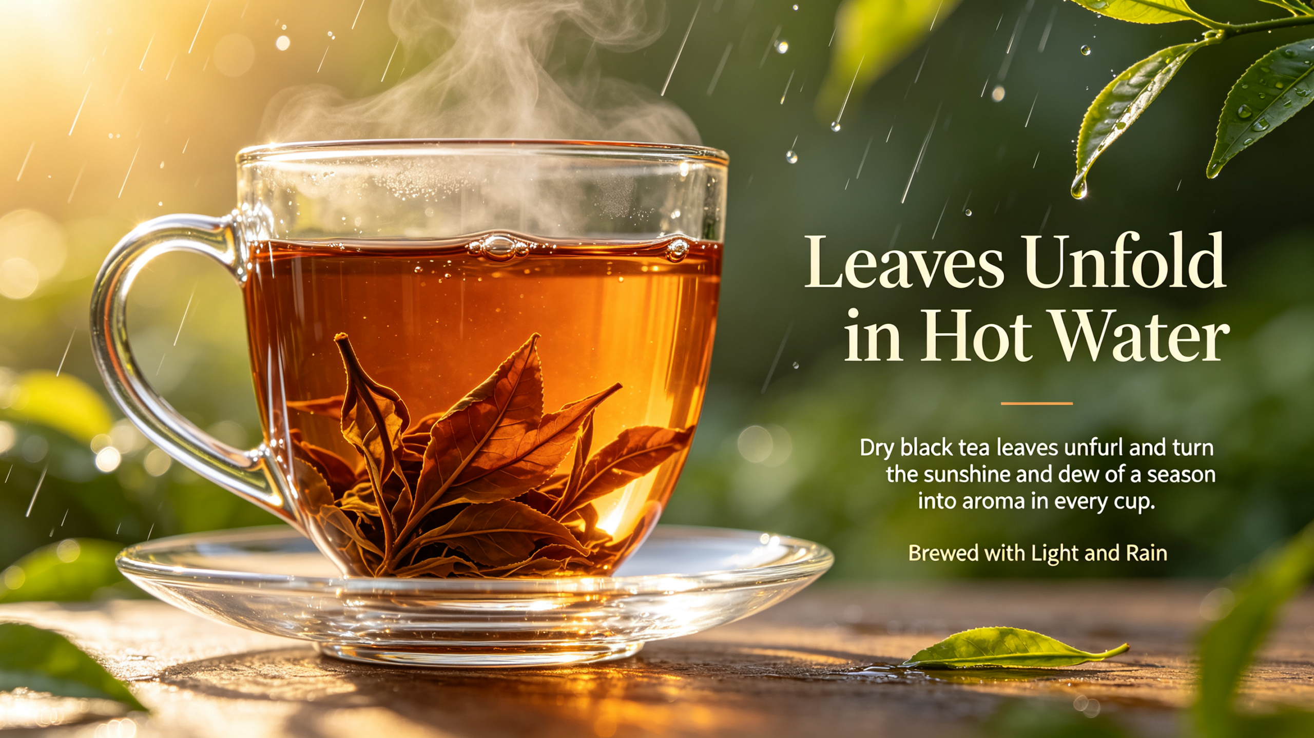 Close-up of premium loose leaf black tea
