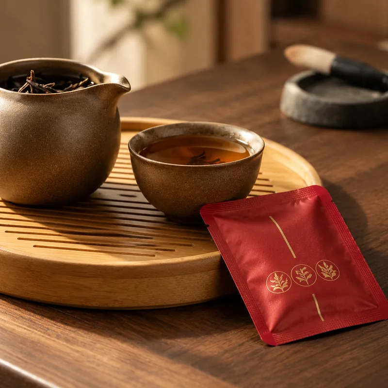 Tactile macro craftsmanship: single-serving 2.5g tea sachet