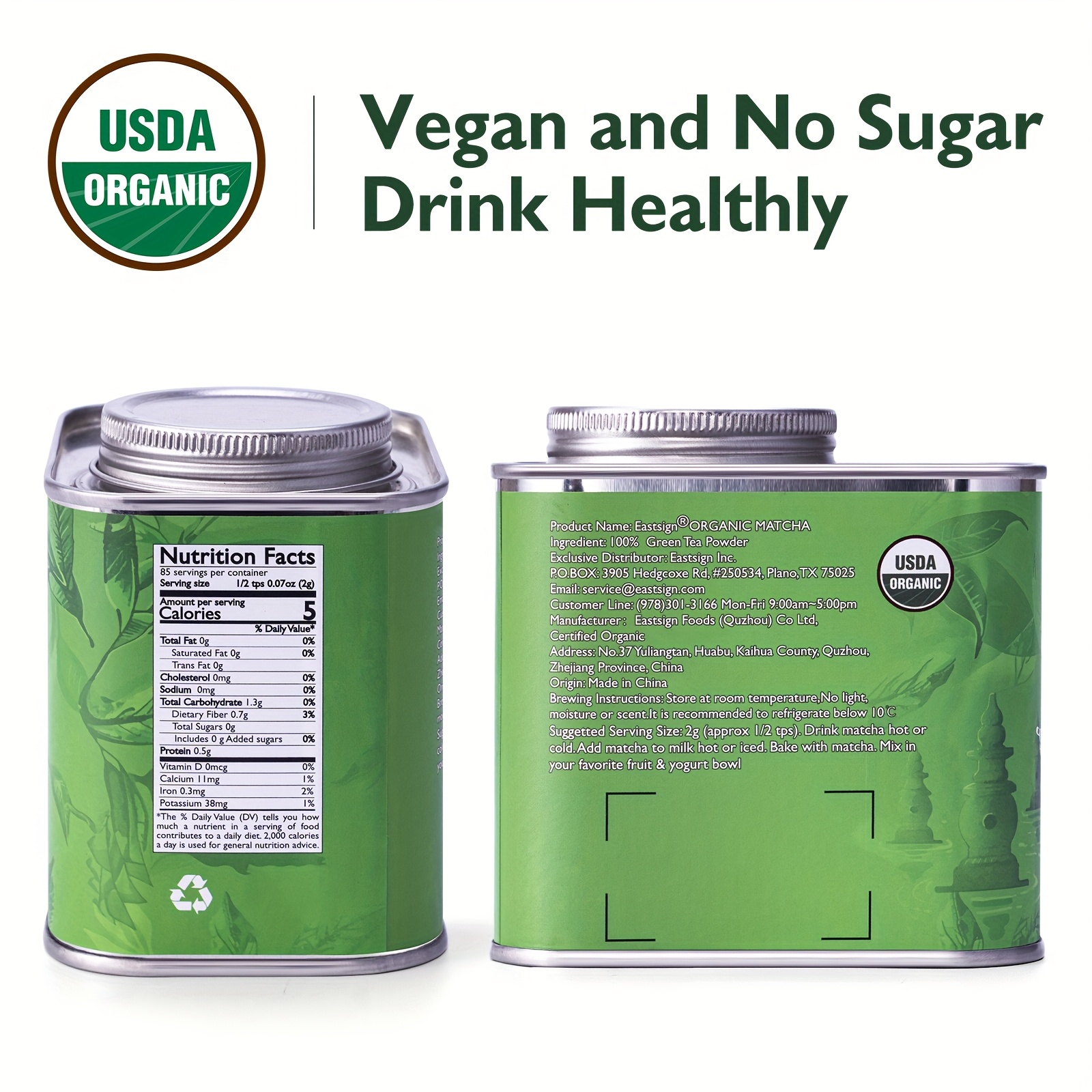 Matcha Ceremonial Grade USDA Organic, Green Tea Powder, Premium USDA Organic Gluten Free Vegan And No Sugar, Suitable for Hot Or Cold Drinks, Baking And Other Purposes - Image 5