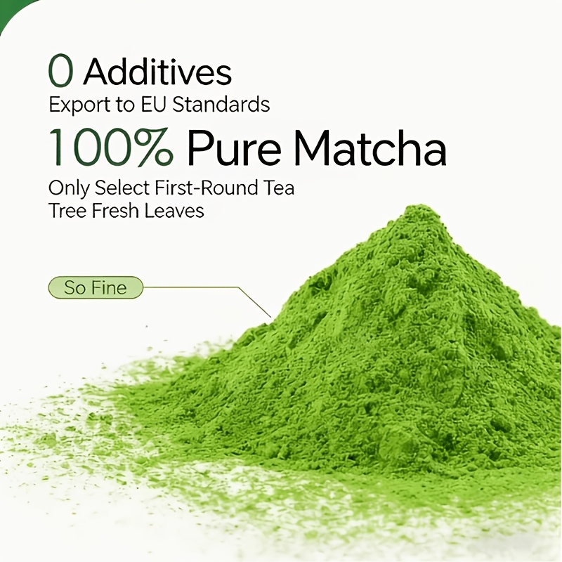 Natural Matcha Green Tea Powder Is Rich In Aroma Without Any Additives. It Is Suitable for Baking, Smoothies And Beverages, Offering An Excellent Taste Without Sugar Or Additives. | Ideal Flavor for Drinks, Smoothies And Beverages, 100% Pure Matcha - Image 5
